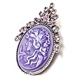 February Birthstone Oval Purple Beauty Cameo Brooches And Pins Vintage