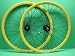 Yellow Track Fixed Gear Fixie Wheelset Weinmann DP18 Deep V