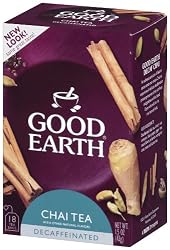 Good Earth Chai Tea, Decaffeinated, Tea Bags, 18-Count, Boxes (Pack of 6)
