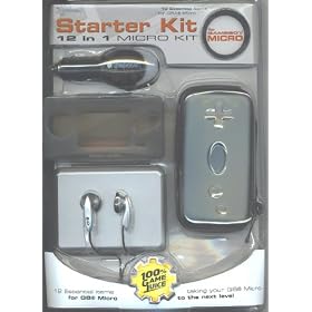 The Ultimate GBA Micro Starter Kit - 12 Essential Accessories for the Gameboy Advance Micro (Includes: GBA Micro Hard Case, GBA Micro Protective Rubber Grip Skin, Car Charger/Adaptor, GBA Game Cartridge Hard Case, Neck & Wrist Straps, High-Quality Ear Buds Headphones, Screen Protectors & Ultra-Soft Cleaning Cloths!)