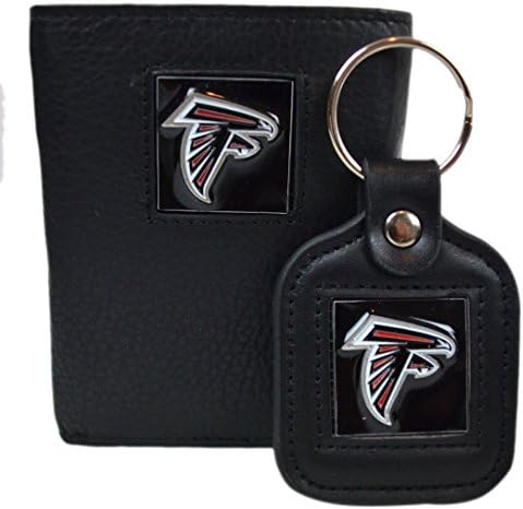 Official National Football League Fan Shop Authentic Leather NFL Wallet and Key Chain (Atlanta Falcons)
