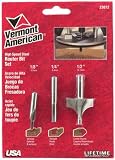 Vermont American 23012 3 Piece HSS Router Bit Starter Set
