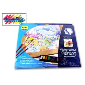 (GRAFIX) 'Marine Dolphins' Water Colour Painting By Numbers