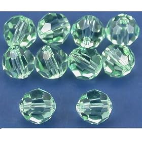 10 Chrysolite Round Swarovski Crystal Beads 5000 6mm