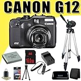 IMAGE OF Canon G12 10MP Digital Camera w/ 5x Optical Image Stabilized Zoom + NB7L Battery/Charger + 16GB SDHC Memory + Tripod DavisMAX Bundle Kit