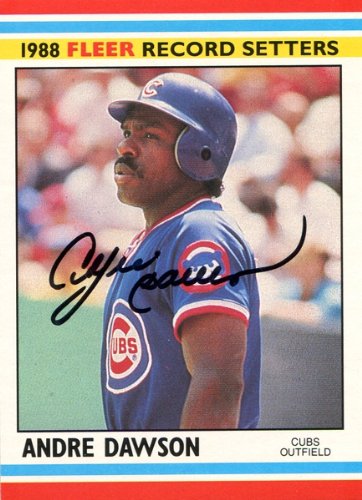Andre Dawson Autographed/Hand Signed 1987 Leaf No.9 Chicago Cubs Baseball Card