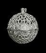 2.75" Silver Filigree Chirping Bird Ball Shaped Christmas Ornament