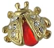 Tiny Ladybug Tac Back Lapel Pin With Crystals - Gift Boxed