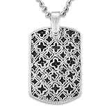 Stainless Steel Medieval Antiqued Dog Tag on a 24 Inch Chain