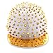 OFTEN® Hedgehog Punk Studded Baseball Hip-hop Hat Spike Rivet Spiky Stud Cap,White/Gold,Free Size