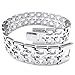 KONOV Mens Stainless Steel Bracelet, Wide Links Bangle, Silver