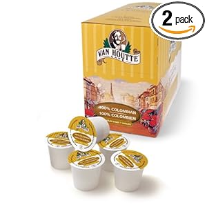 Van Houtte 100% Colombian Medium Roast Coffee 24-Count K-Cups for Keurig Brewers (Pack of 2)
