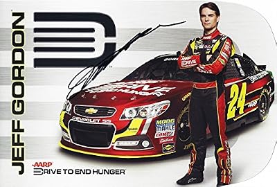 AUTOGRAPHED 2013 Jeff Gordon #24 AARP / Drive to End Hunger Racing (Hendrick Motorsports) 9X11 NASCAR Hero Card Photo w/ COA