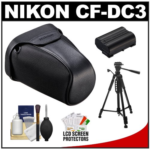 Nikon CF-DC3 Semi-Soft Digital SLR Camera Holster Case for D7000 with Nikon EN-EL15 Battery + Tripod + Cleaning Accessory Kit
