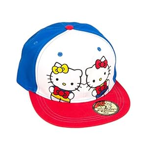 Hello Kitty Sports 40th Anniversary Street Hat (Sisters), White/Red/Blue