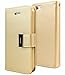 GOOSPERY Rich Wallet for Apple iPhone SE Case (2016) iPhone 5S Case (2013) iPhone 5 Case (2012) Extra Card Slots Leather Flip Cover - Gold