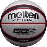 ＜バスケットボール＞molten(モルテン) 合皮 GO6 シルバー×ブラック×レッド 6号 BGO6SKRの画像