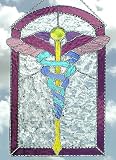 Stained Glass Caduceus - Medical Symbol Suncatcher