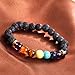 Creativelife Natural Agate 8mm Lava Energy Stone Colorful Beads Bracelet