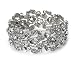 Wedding Jewelry, Silver or Gold Rhinestone Floral Bracelet 630