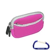 Premium Neoprene Dual Pocket Zipper Case (Pink) for any Magellan GPS Units with 4.3 Inch Screens
