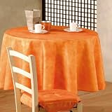 Nappe ronde Béton ciré Abricot