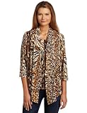 Alfred Dunner Womens Striped Animal Two For Top