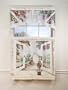Cottage Garden Trompe l'oeil Window Art 24 inch long Tier Curtains