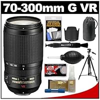 Nikon 70-300mm f/4.5-5.6G ED IF AF-S VR Digital SLR Zoom Lens with HB-36 Hood & Pouch Case + Tripod + Kit for D3100, D3200, D5100, D5200, D7000, D7100, D600, D800 Digital SLR Camera