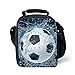 Lunch Tote, 2019 Upgrade Insulated Football Lunch Bag- Waterproof Reusable Lunch Box Portable Meal Bag Ice Pack for Kids Boys Girls -Black