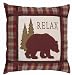 Grasslands Road Cabin Fever Burgandy Plaid Bear Pillow "Relax"