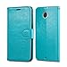Nexus 6 Case, J&D [Stand View] Nexus 6 Wallet Case [Leather Folio] [Stand Feature] Premium Protective Wallet Case Genuine Leather Case for Goole Nexus 6 (Aqua)