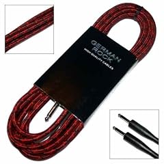 German Rock Noiseless Instrumentenkabel Vintage Tweed 6m schwarz-rot