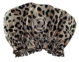 Hydrea London Eco-friendly Waterproof Peva Shower Cap Leopard Prints One Size