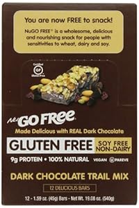 NuGo FREE Bar, Dark Chocolate Trail Mix, 1.59-Ounce Bars (Pack of 12)