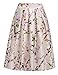 ACEVOG Women's Floral Print Skater Midi Skirt With Pleat A-Line Flared Skirt Dress