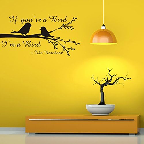 SWORNA Nature Series Lovely Branch Brids Vinyl Removable Wall Art Decor Sticker Decal Mural Decoration for Baby Kids Boy Girl Living Room Bedroom Playroom Kindergarten Hallway Classroom 24" H X 47" W