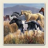 Band of Thunder Western Horses Absorbastone Coasters Set 4 by AbsorbaStone