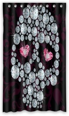 Custom Sugar Skull Window Curtain for Living Room/Bedroom/Patio Door, 50 by 84 Curtain,Home Decor, One Side Printing
