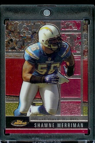 2008 Topps Finest Football Card - Shawne Merriman / San Diego Chargers / NFL Trading Card in Protective Display Case!