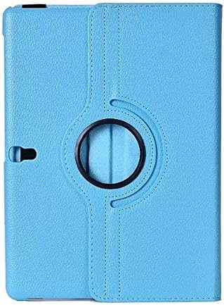 FOOMY Samsung Galaxy Tab S 10.5 Case,Samsung Galaxy T805 Case,Samsung Galaxy T800 Case,360 Degree Rotating Classical Litchi lines Design Ultra Slim Lightweight Smart-shell Stand Folio Cover Case for Samsung Galaxy Tab S 10.5 With Smart Cover Auto Sleep / wake Light Blue