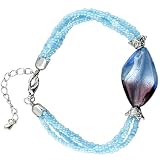 Blue And Purple Twist Leaf Murano Glass Bracelets