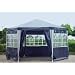 Pavillon PE Gartenzelt 6-Eck mit 6 Seitenteilen in Blau