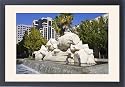 Framed Prints of Time to Cast Away Stones, fountain sculpture by Stephen Kaltenbach outside the from Robert Harding