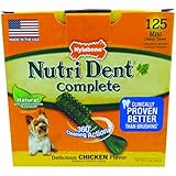 Nylabone Nutri Dent Petite Chicken Flavored Dental Bone Dog Treat, 125 Count