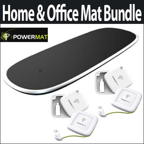 Best Powermat PMM-HO100 Home & Office Mat Bundle With 2 Powermat Receiver Universal Powercubes