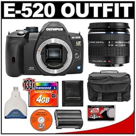 Olympus Evolt E-520 Digital SLR Camera with 14-42mm f 3.5-5.6 Lens + 4GB CF Memory Card +...