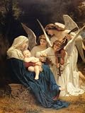 MADONNA VIRGIN VIOLIN SONG OF ANGELS BY BOUGUEREAU POSTER REPRO