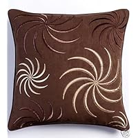 NEW FAUX SUEDE BROWN 18' CUSHION COVER PILLOW CASE SHAM
