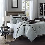 Madison Park Highgate 6 Piece Duvet Set - Green - Full/Queen